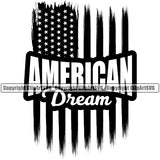 Country Map Nation National Emblem United States Flag Distressed American Dream Quote Text Design Element USA US America Badge Symbol Icon Global Official Sign Design Logo Clipart SVG