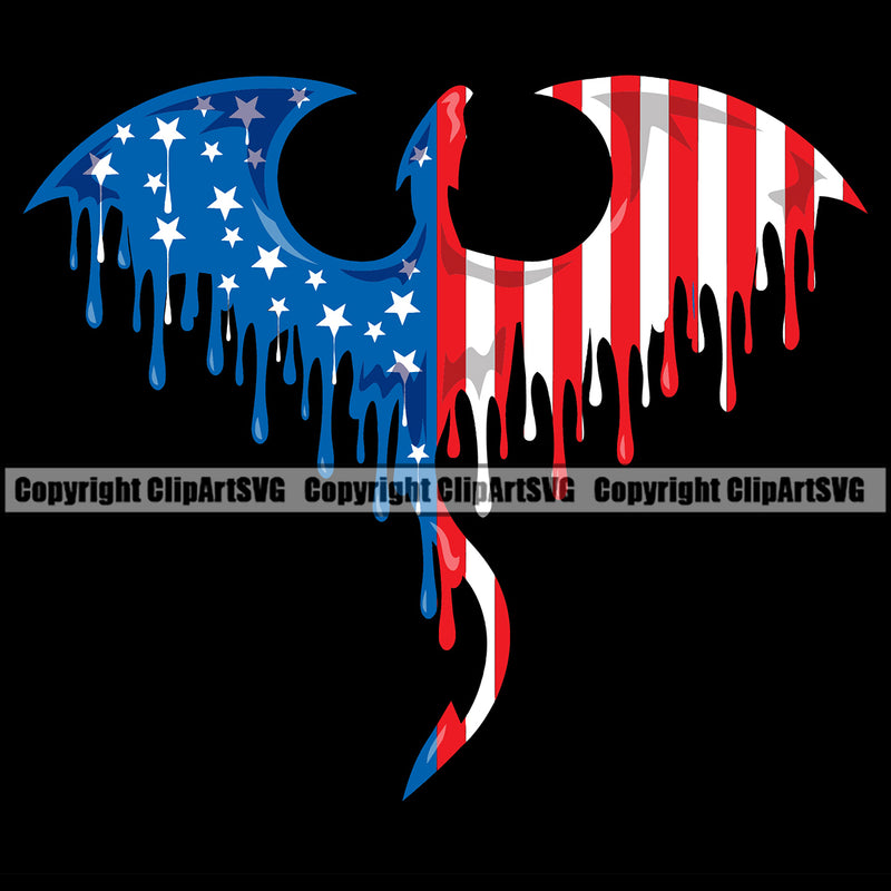 Country Map Nation National Emblem United States Flag Dragon Melting Design Element American USA US America Badge Symbol Icon Global Official Sign Design Logo Clipart SVG