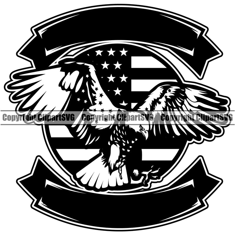 Country Map Nation National Emblem United States Flag Eagle Ribbon Design Element American USA US America Badge Symbol Icon Global Official Sign Design Logo Clipart SVG