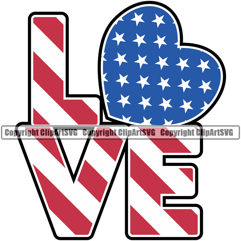 Country Map Nation National Emblem United States Flag Love Quote Color Design Element American USA US America Badge Symbol Icon Official Sign Design Logo Clipart SVG