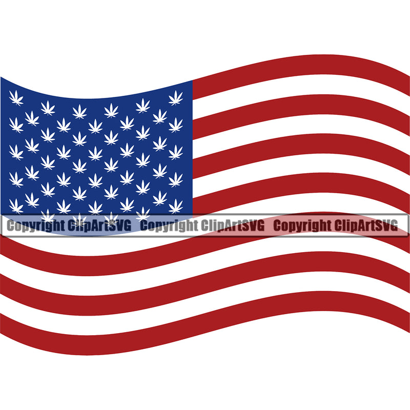 Country Map Nation National Emblem United States Flag American Marijuana Wavy Color States Design Element USA US America Badge Symbol Icon Global Official Sign Design Logo Clipart SVG