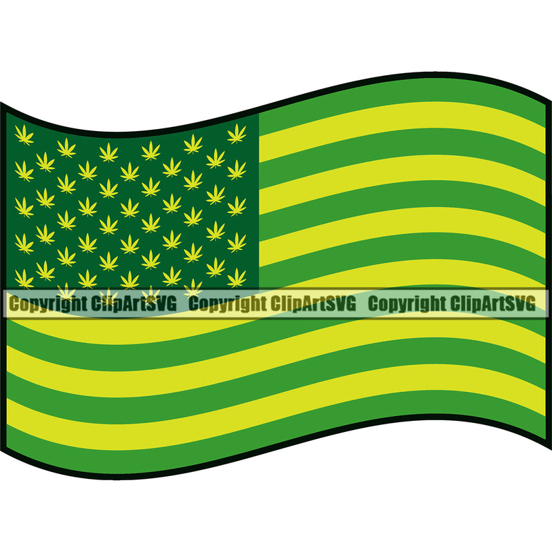 Country Map Nation National Emblem United States Flag American Marijuana Wavy States Green Color Design Element USA US America Badge Symbol Icon Global Official Sign Design Logo Clipart SVG