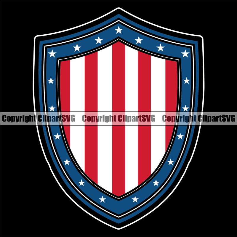 Country Map Nation National Emblem United States Flag Shield Color Design Element American USA US America Badge Symbol Icon Global Official Sign Design Logo Clipart SVG