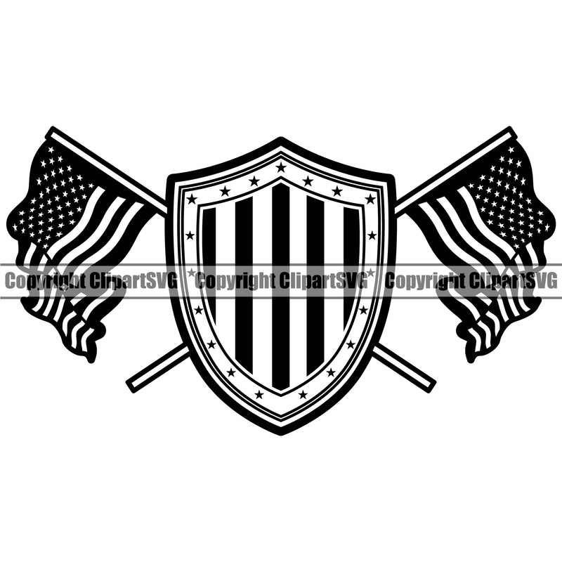 Country Map Nation National Emblem United States Flag Shield Crossed Design Element American USA US America Badge Symbol Icon Global Official Sign Design Logo Clipart SVG