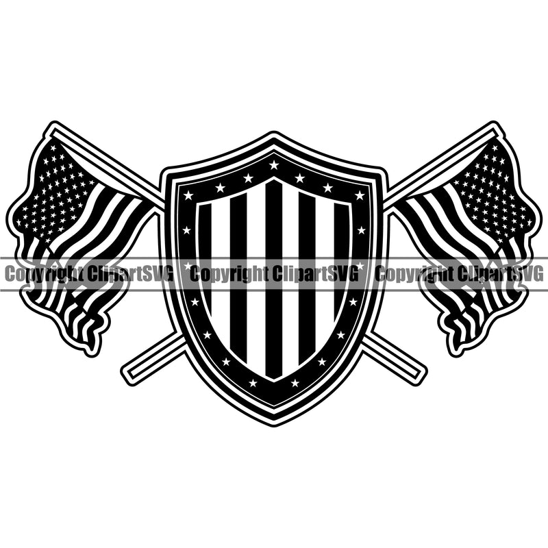 Country Map Nation National Emblem United States Flag Shield Crossed American USA US America Badge Symbol Icon Global Official Sign Design Logo Clipart SVG