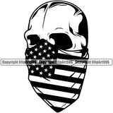 Country Map Nation National Emblem United States Skull Bandana Design Element Flag American USA US America Badge Symbol Icon Global Official Sign Design Logo Clipart SVG