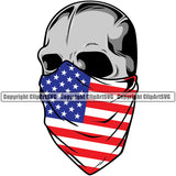 Country Map Nation National Emblem United States Skull Bandana Color Design Element Flag American USA US America Badge Symbol Icon Official Sign Design Logo Clipart SVG