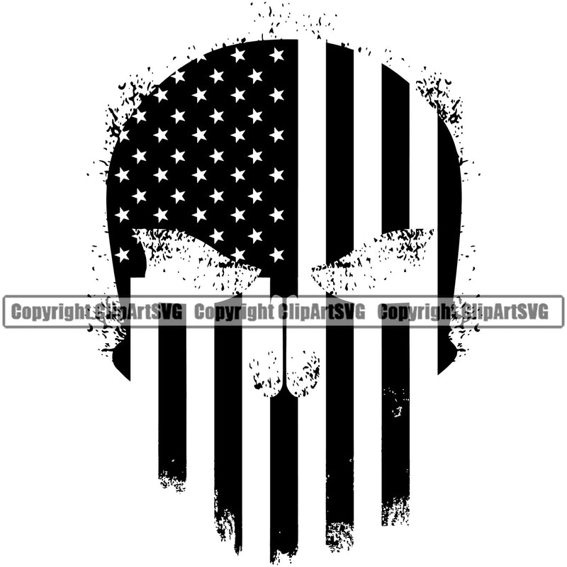 Country Map Nation National Emblem United States Flag American USA Skull Distressed Design Element America Badge Symbol Icon Global Official Sign Design Logo Clipart SVG