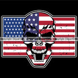 Country Map Nation Emblem United States Flag Skull Skeleton Smile Face Color Design Element American USA US America Badge Symbol Icon Global Official Sign Design Logo Clipart SVG