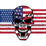 Country Map Nation National Emblem United States Flag Skull Skeleton With Teeth Color Design Element American USA US America Badge Symbol Icon Global Official Sign Design Logo Clipart SVG