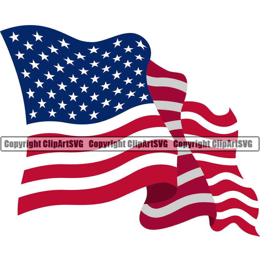 Country Map Nation National Emblem United States Flag Wavy Color Design Element American USA US America Symbol Icon Global Official Sign Design Logo Clipart SVG