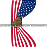 Country Map Nation National Emblem United States Flag Black African American Hand Pull Side Design American USA US America Badge Symbol Icon Global Official Sign Design Logo Clipart SVG