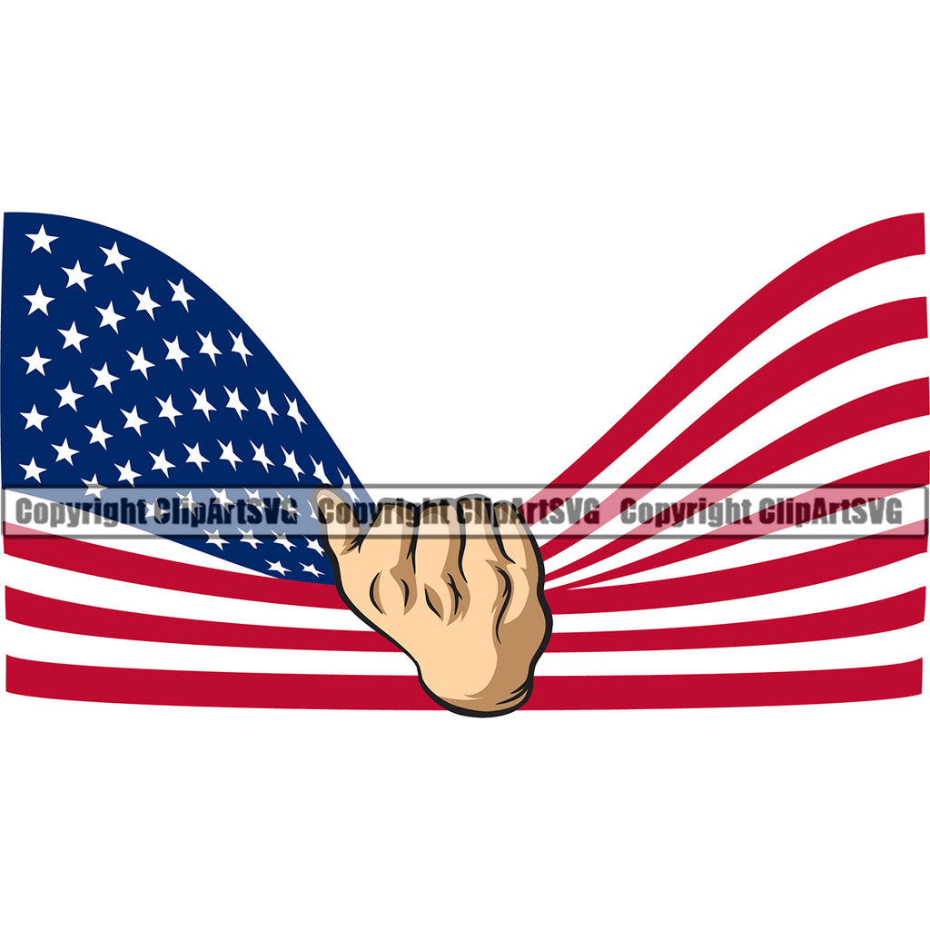 Country Map Nation National Emblem United States Flag White Caucasian Hand Top Pull Design Element American USA US America Badge Icon Global Official Sign Logo Clipart SVG