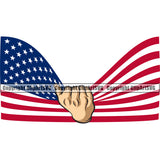 Country Map Nation National Emblem United States Flag White Caucasian Hand Top Pull Design Element American USA US America Badge Icon Global Official Sign Logo Clipart SVG
