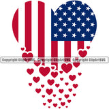 Country Map Nation National Emblem United States Hearts Falling Design Element Flag American USA US America Badge Symbol Icon Global Official Sign Logo Clipart SVG