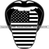 Country Map Nation National Emblem United States Tongue Open Mouth Design Element Flag American USA US America Badge Symbol Icon Global Official Sign Design Logo Clipart SVG