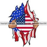 Country Map Nation National Emblem United States Hands Ripping Rip White Caucasian Shirt Design Element Open Flag American USA US America Badge Symbol Icon Global Official Sign Design Logo Clipart SVG