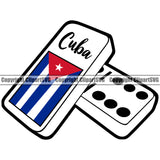 Country Flag Nation National Cuba Dominoes Double Color Design Element Cuban Flag Latin Latino Latina Spanish Caribbean Island Badge Icon Global Official Sign Design Logo Clipart SVG