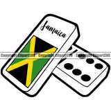 Country Map Nation National Jamaica Dominos Color Design Element Emblem Badge Symbol Jamaican Rasta Reggae Rastafari Caribbean Island Global Official Sign Logo Clipart SVG