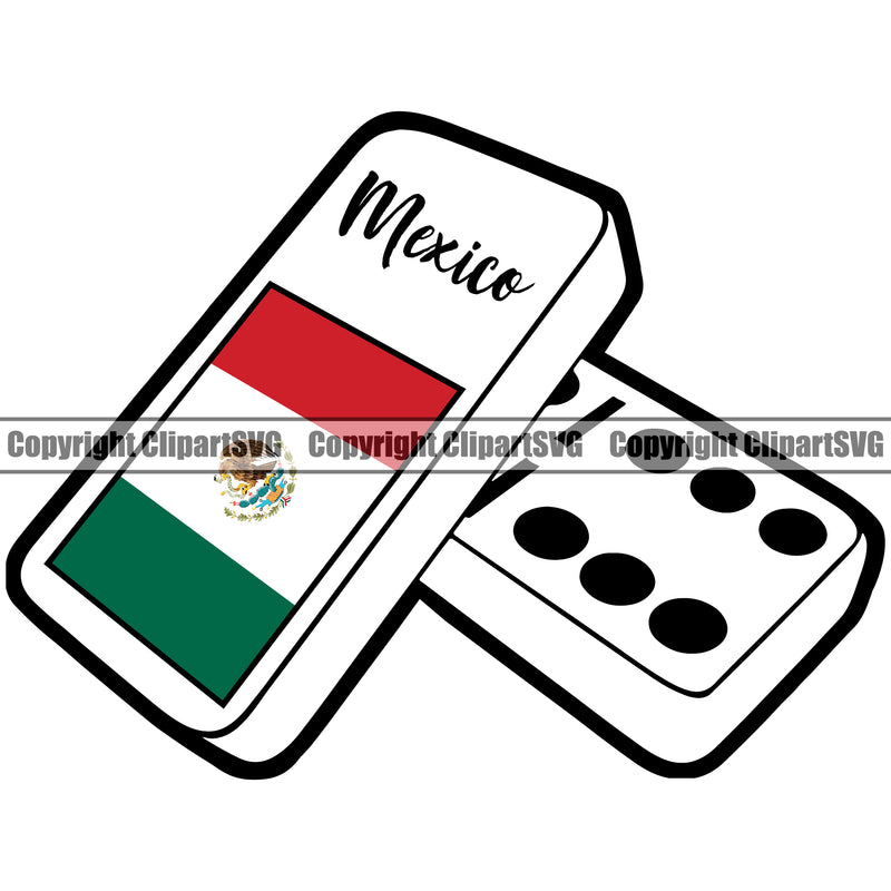 Country Map Nation National Mexico Dominoes Color Quote Design Element Emblem Badge Latin Latino Latina Spanish Caribbean Island Icon Global Official Sign Logo Clipart SVG