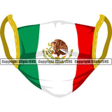 Country Map Nation National Mexico Flag Color Mask Design Element Emblem Badge Symbol Icon Official Sign Mexican Flag Latin Latino Latina Spanish Caribbean Island Clipart SVG