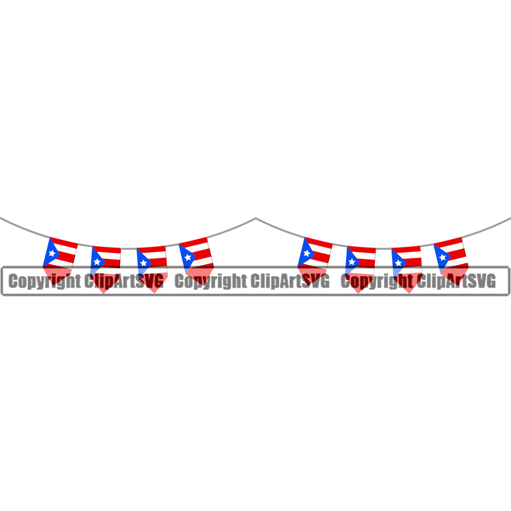 Country Map Nation National Puerto Rico Banner Color Flag Emblem Badge Design Element Symbol Latin Latino Latina Spanish Hanging Island Icon Global Official Sign Logo Clipart SVG