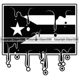Country Map Nation National Puerto Rico Flag Drip Square Design Element Badge Rican Symbol Latin Latino Latina Spanish Caribbean Island Icon Global Official Sign Logo Clipart SVG