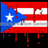Country Map Nation National Puerto Rico Flag Color Drip Square Design Element Badge Rican Symbol Latino Latina Spanish Caribbean Island Icon Global Official Sign Logo Clipart SVG