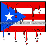 Country Map Nation National Puerto Rico Color Drip Square Design Element Flag Emblem Badge Rican Symbol Latin Latino Latina Spanish Caribbean Island Global Official Sign Logo Clipart SVG