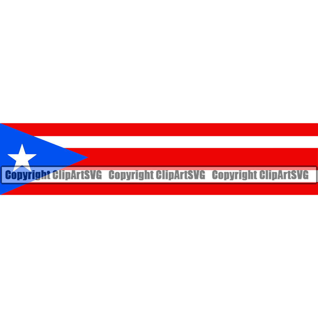 Country Map Nation National Puerto Rico Long Color Flag Design Element Emblem Badge Rican Symbol Latin Latino Latina Spanish Caribbean Icon Global Official Sign Logo Clipart SVG
