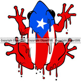 Country Map Nation National Puerto Rico Top Frog Color Drip Design Element Flag Emblem Badge Rican Symbol Latin Latino Latina Caribbean Island Icon Global Official Sign Logo Clipart SVG