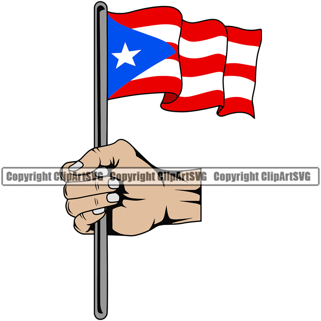 Country Map Nation National Puerto Rico Hand Holding Color Drip Design Element Flag Emblem Badge Rican Symbol Latin Latino Latina Caribbean Island Icon Global Official Sign Logo Clipart SVG