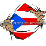 Country Map Hand Hands Rip Ripping Pull Shirt Hole National Puerto Rico Flag Black African Cristian Design Element Emblem Badge Rican Symbol Latin Latino Latina Spanish Caribbean Island Icon Global Official Sign Logo Clipart SVG