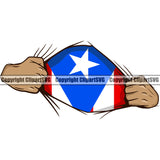 Country Map Nation National Puerto Rico Color Design Element Emblem Badge Hand Hands Rip Ripping Rican Symbol Latin Latino Latina Spanish Caribbean Icon Global Official Sign Logo Clipart SVG