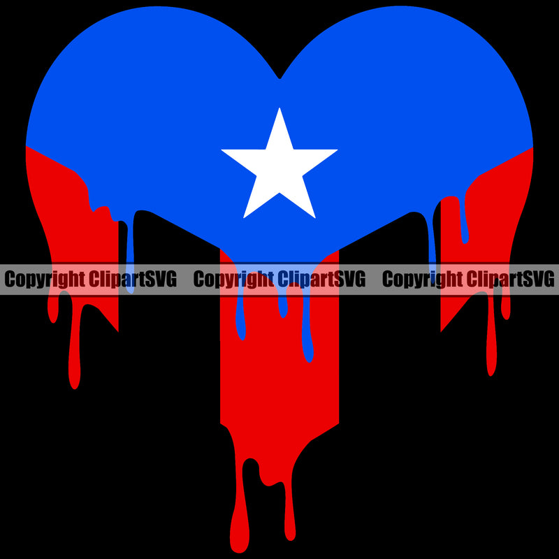 Country Map Nation National Puerto Rico Half Hearts Black Color Design Element Flag Emblem Badge Rican Symbol Latin Latino Latina Spanish Caribbean Icon Global Official Sign Clipart SVG