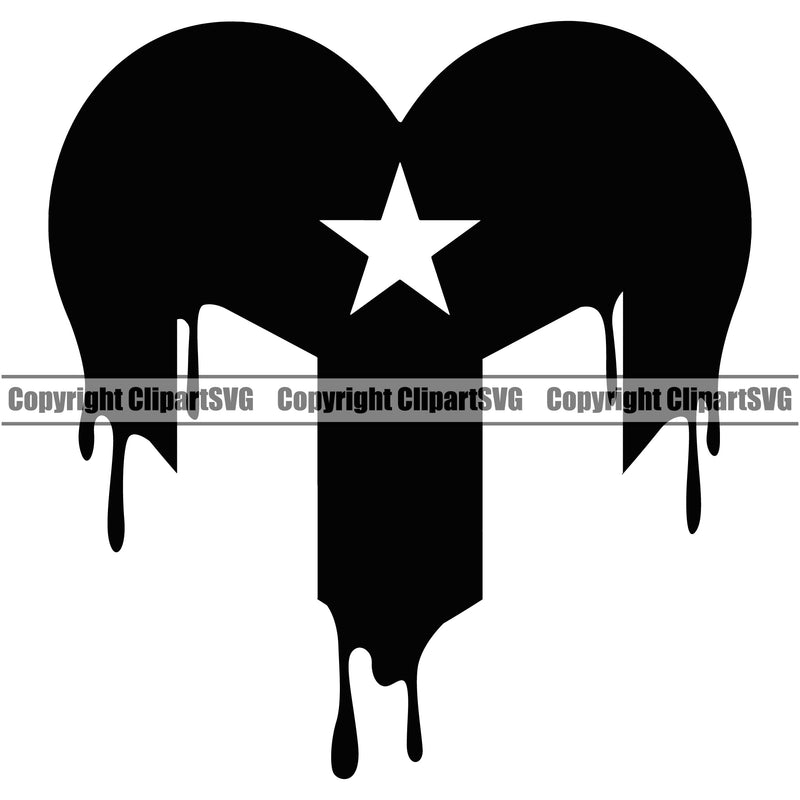 Country Map Nation National Puerto Heart Drip Design Element Half Heart Flag Emblem Badge Rican Symbol Latin Latino Latina Spanish Caribbean Island Icon Global Official Sign Logo Clipart SVG