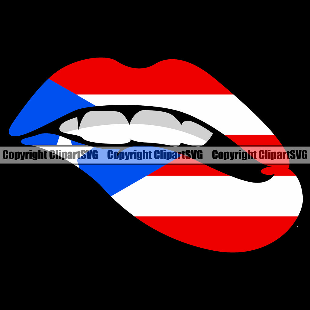 Country Map Nation National Puerto Rico Black Background Colorful Lips Design Element Flag Emblem Badge Rican Symbol Island Icon Global Official Sign Latin Latino Latina Spanish Caribbean Logo Clipart SVG