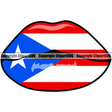 Country Map Nation National Puerto Rico Color Lips White Color Background Design Element Flag Emblem Badge Rican Symbol Latin Latino Global Official Sign Latina Spanish Caribbean Island Icon Logo Clipart SVG