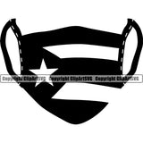 Country Map Nation National Puerto Rico Mask Design Flag Emblem Spanish Caribbean Island Global Official Sign Badge Rican Symbol Latin Latino Latina Clipart SVG