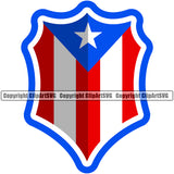 Country Map Nation National Puerto Rico Flag Sign Color Shield Design Element Emblem Badge Rican Symbol Latin Latino Spanish Caribbean Icon Global Official Sign Logo Clipart SVG
