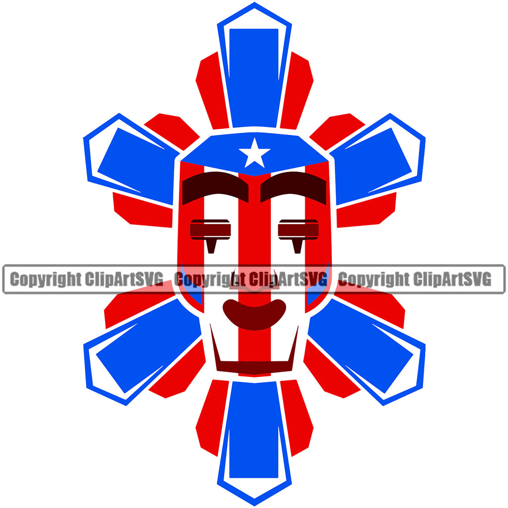 Country Map Nation National Puerto Rico Flag Statue Color Design Element Emblem Badge Rican Symbol Latin Latino Latina Spanish Caribbean Island Icon Global Official Sign Design Logo Clipart SVG