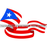 Country Map Nation National Puerto Rico Wavy Red Color Design Element Circle Flag Emblem Badge Rican Symbol Latin Latino Latina Spanish Island Icon Global Official Sign Logo Clipart SVG