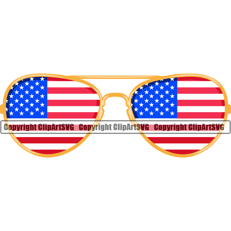 Country Map Nation National Emblem United States Flag American USA Sunglasses Aviator Color Design Element America Badge Symbol Icon Global Official Design Logo Clipart SVG
