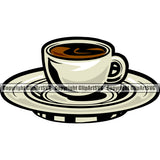 Food Coffee Cup Color Design Element White Background Lunch Fresh Restaurant Fast Meal Dinner Delicious Cooking Cook Chef Menu Art Logo Clipart SVG