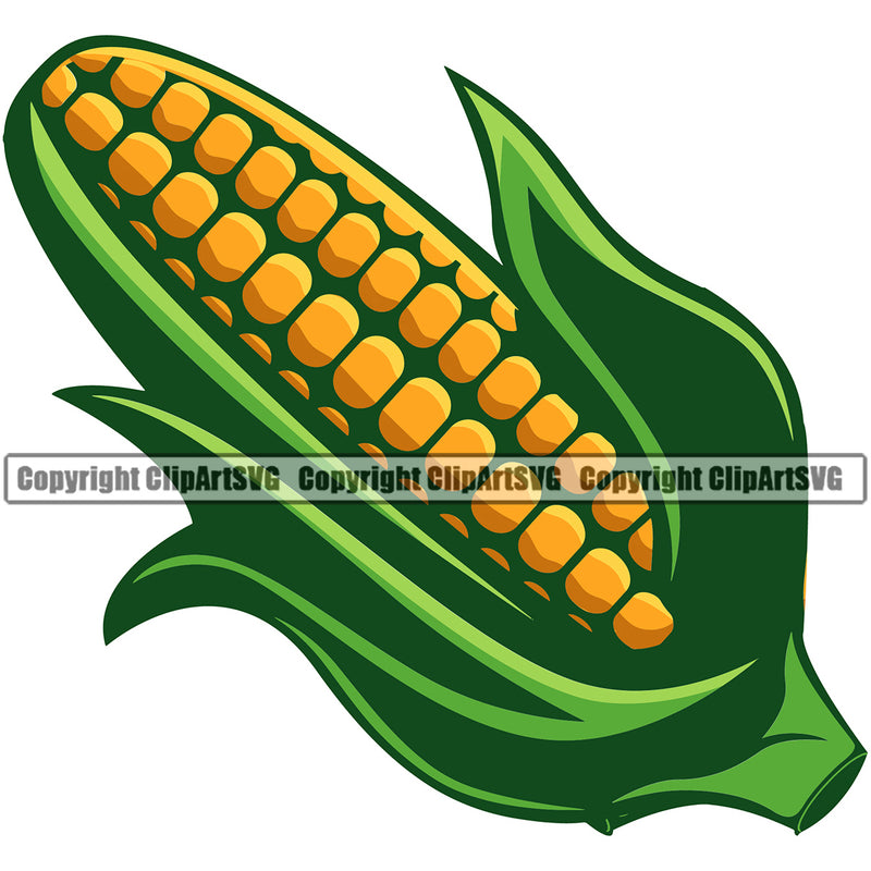 Food Corn Color Design Element Lunch Fresh Restaurant Fast Meal White Background Dinner Delicious Cooking Cook Chef Menu Art Logo Clipart SVG