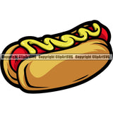 Food Hot Dog Color Body Lunch Fresh White Background Design Element Body Restaurant Fast Meal Dinner Delicious Cooking Cook Chef Menu Art Logo Clipart SVG