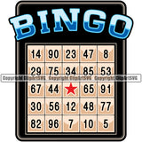 Bingo Color Quote Bingo Card Score Card Design Element Game Luck Lottery Gambling Ball Jackpot Win Play Casino Lucky Lotto Winner Gamble Sport Art Clipart SVG