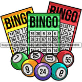 Bingo Game Score Card Logo Color Design Element Color Luck Lottery Gambling Ball White Background Jackpot Win Play Casino Lucky Lotto Winner Gamble Sport Art Clipart SVG
