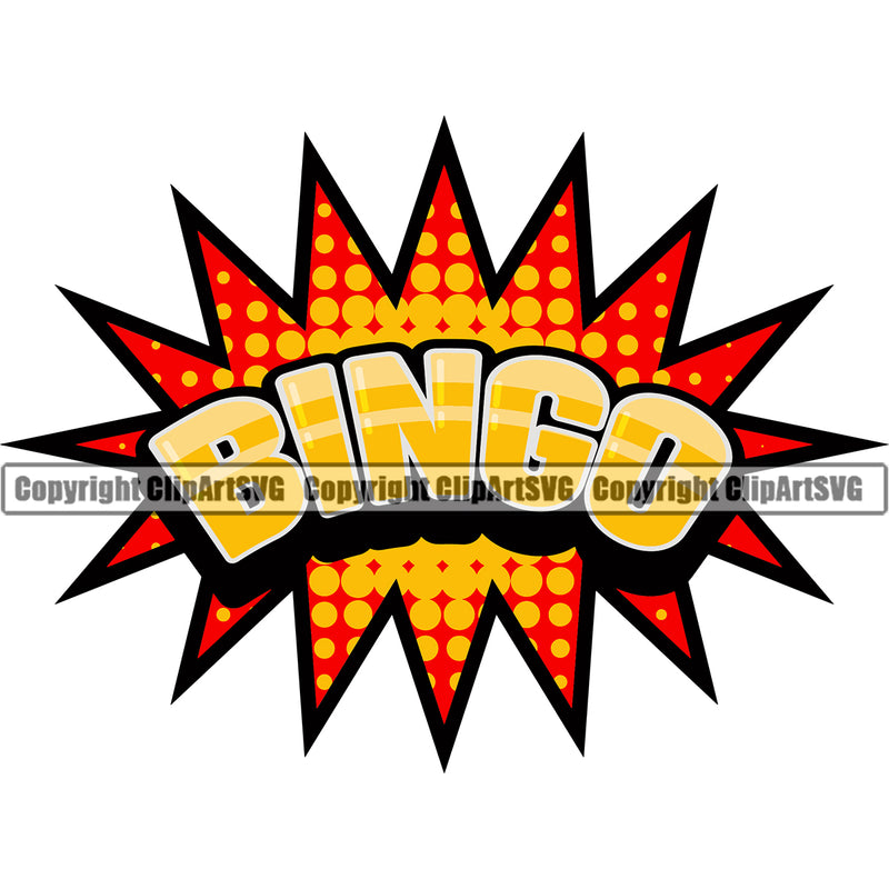 Bingo Color Quote White Background Design Element Star Shape Game Luck Lottery Gambling Ball Jackpot Win Play Casino Lucky Lotto Winner Gamble Sport Art Clipart SVG