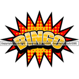 Bingo Color Quote White Background Design Element Star Shape Game Luck Lottery Gambling Ball Jackpot Win Play Casino Lucky Lotto Winner Gamble Sport Art Clipart SVG